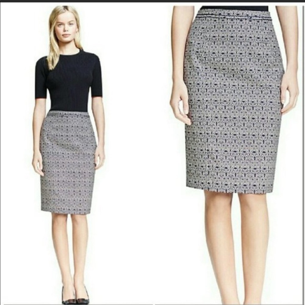 NWT TORY BURCH Navy & White 'Heidi" Pencil Skirt, Size 10